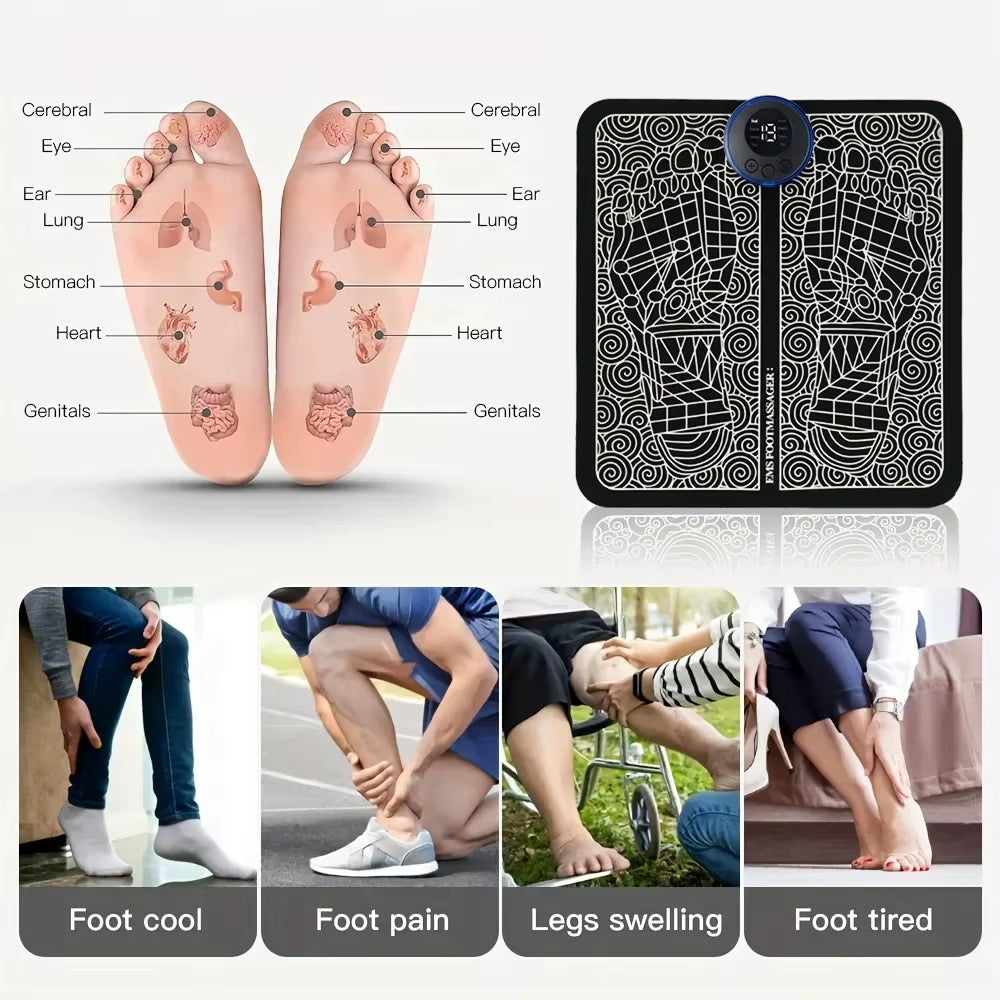 Electric Foot Massager Pad Muscle Massage Relaxation Trainer for Massage Fitness Outdoor Sport Home Family Relax